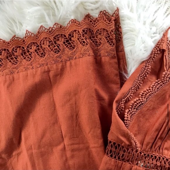 Billabong Lace and Lies Cottagecore Rust Jumpsuit - Picture 9 of 11